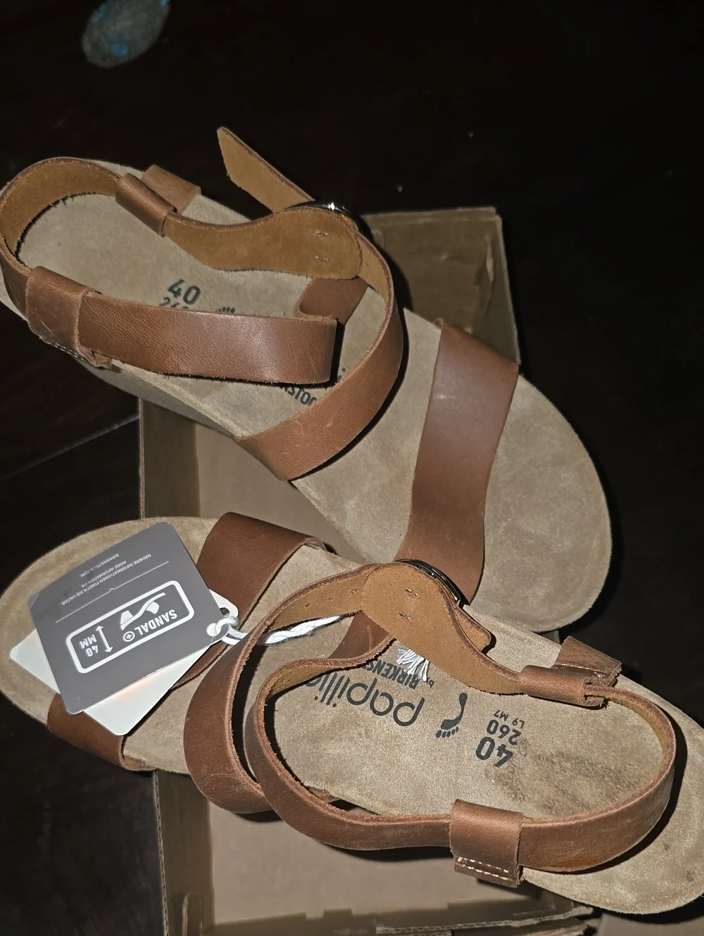Birkenstock~ Papillio♡Sibyl Oiled Cognac Brown Leather Wedge~ Size 9 EU 40. ☆NIB